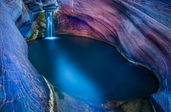 A waterfall in Karijini National Park, Western Australia.
