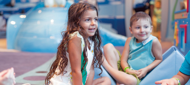 Happy kids on board Carnival Cruise Line