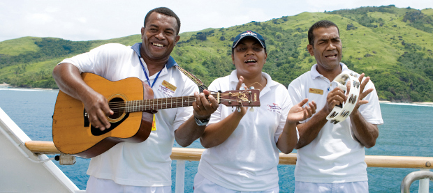 Traditional Fiji welcome on Captain Cook Cruises