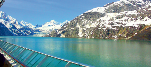 Alaska mountains seen from cruise ship