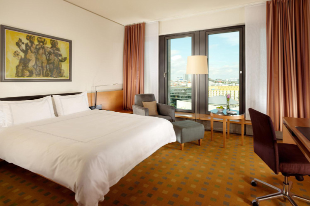 The interior of a room at the Swissotel Berlin