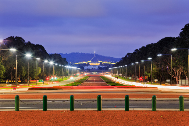 View down Anzac Parade to Parliament House