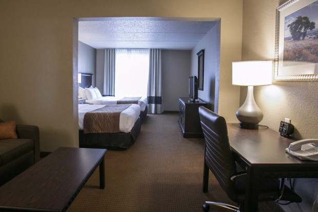 A look at the interior of one of the suits at the Comfort Suites Austin Airport hotel