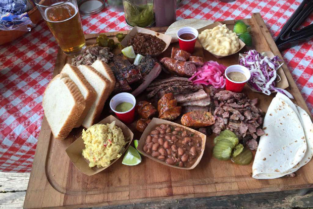 A spread of traditional BBQ foods