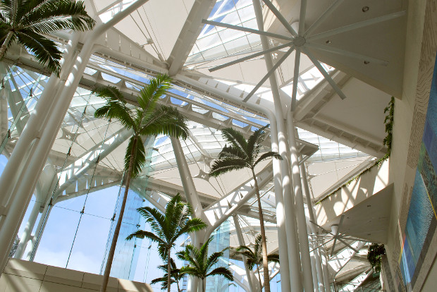 The open-air-style Hawaii Convention Center in Honolulu.