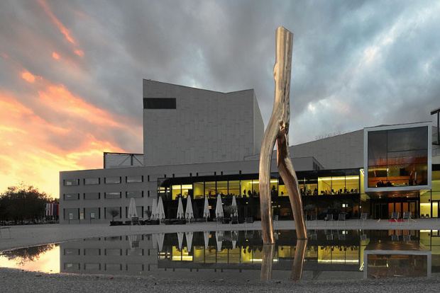 The architecturally marvellous Kongresskultur convention cnetre in Bregenz, Austria.