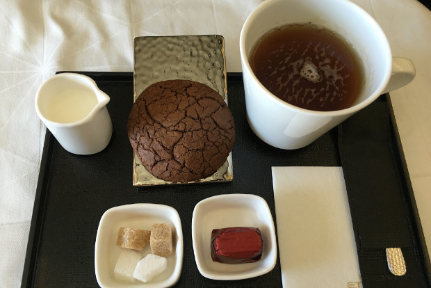 A cookie with tea