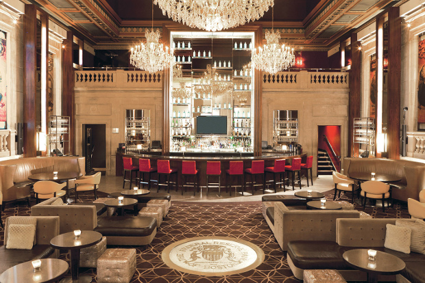 A view of one of the bars at the Langham Boston