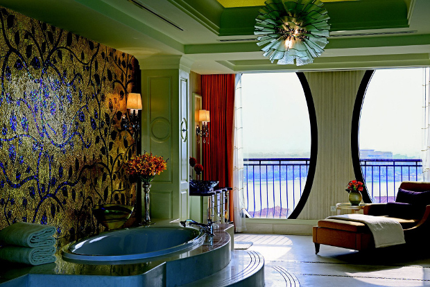An internal view of one of the Ritz Carlton's luxurious bathrooms
