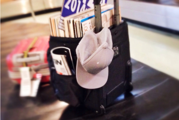 Two bags on a conveyor belt