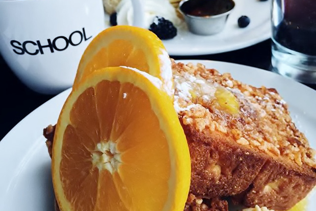 A plate of breakfast food