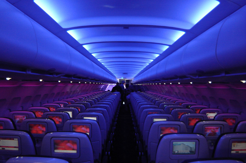 Virgin Atlantic's cabin ambient lighting