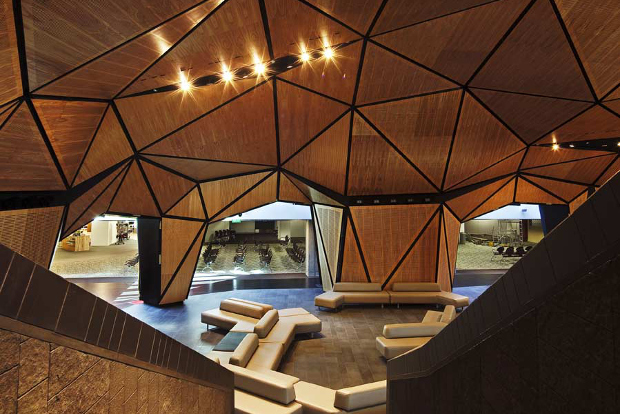 An interior view of the Wellington Airport terminal known as the Rock