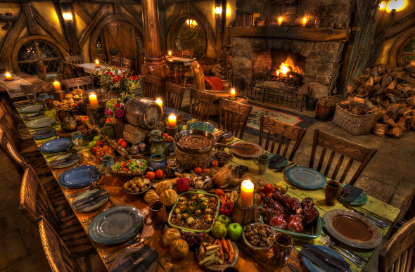 The interior of the Green Dragon Inn