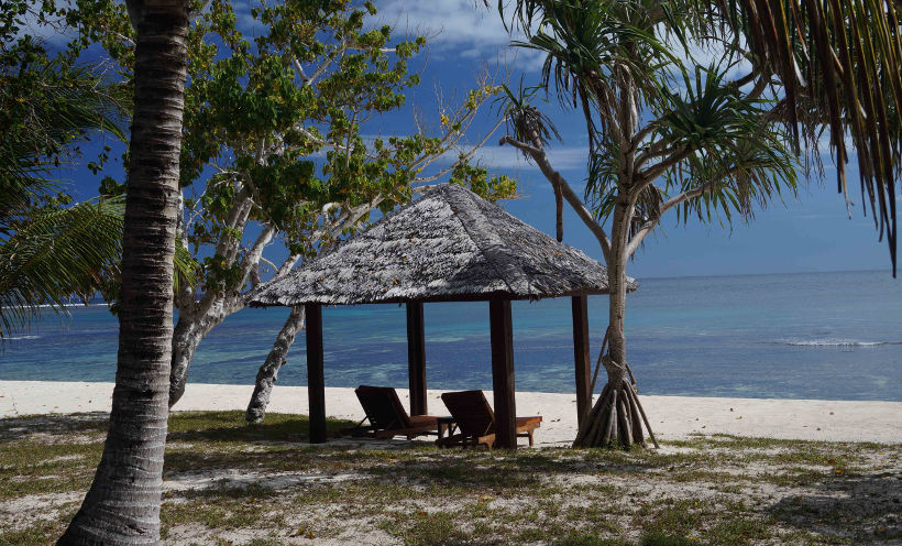 sun loungers on eratap beach vanuatu