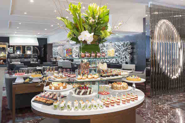A buffet-style high tea layout