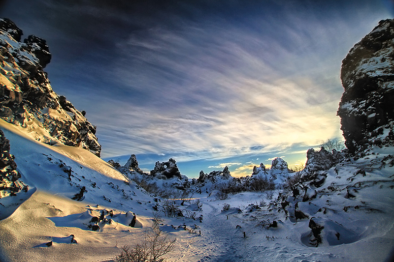 Dimmuborgir under snow