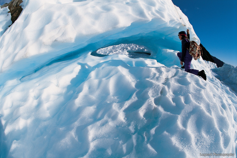 person at Fox Glacier new zealand