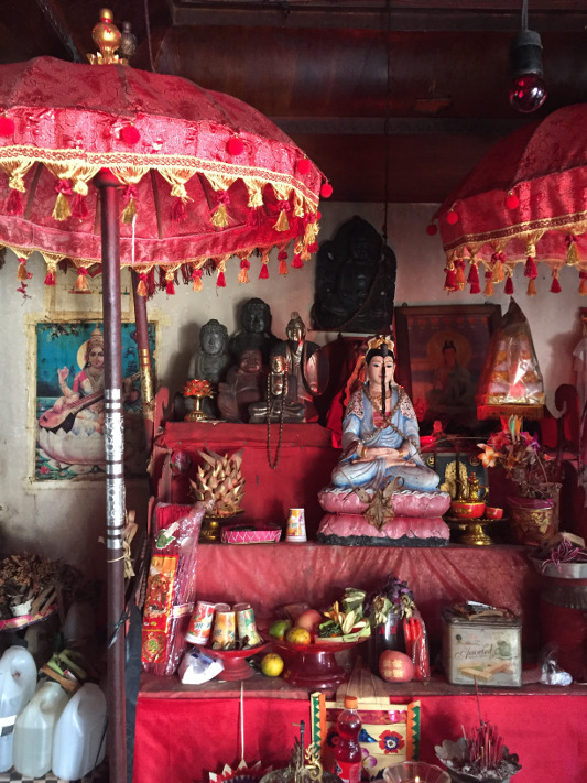 Interior of home of Bali healer