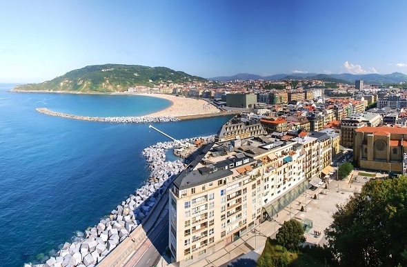 san sebastian harbour from above
