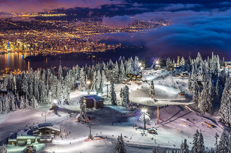 Vancouver city at night from Grouse Mountain
