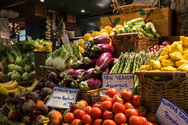 Fresh produce on display at the Adelaide Central Market.