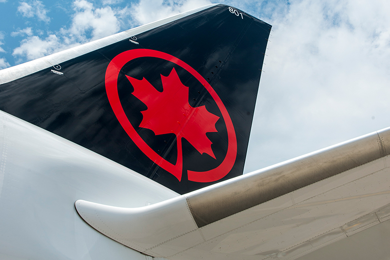 Tail of Air Canada plane