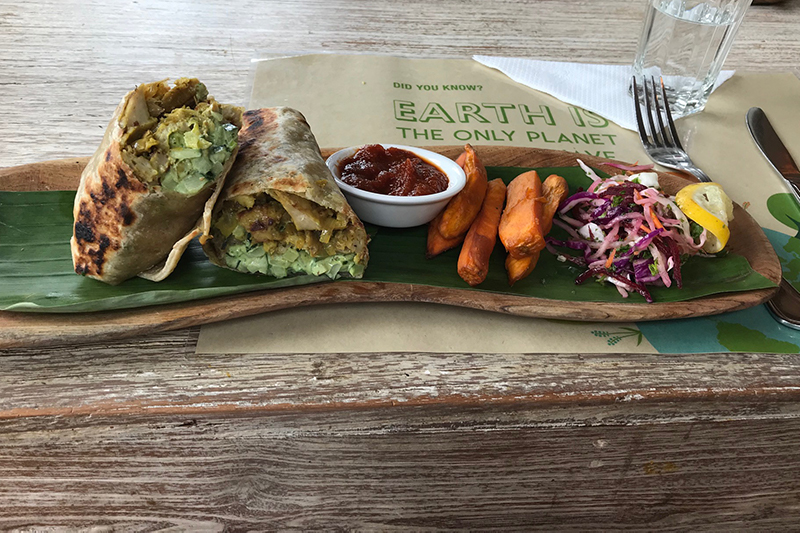 Vegan meal at Earth Cafe, Bali
