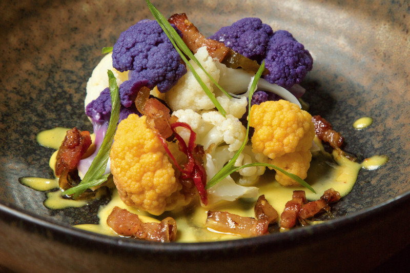 gourmet cuisine purple broccoli miami