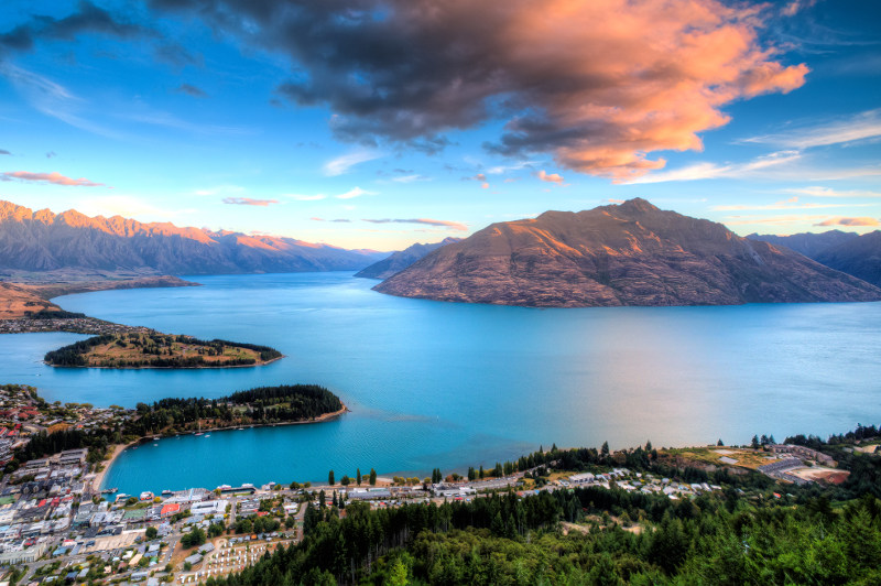 Queenstown, on the shores of Lake Wakatipu.