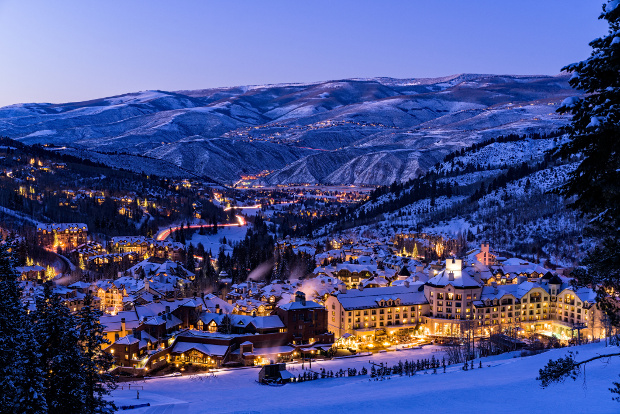 Beaver Creek Village at night
