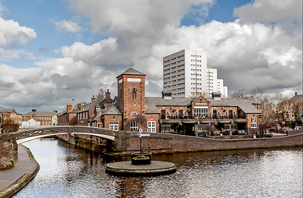 the canal roundabout in birmingham