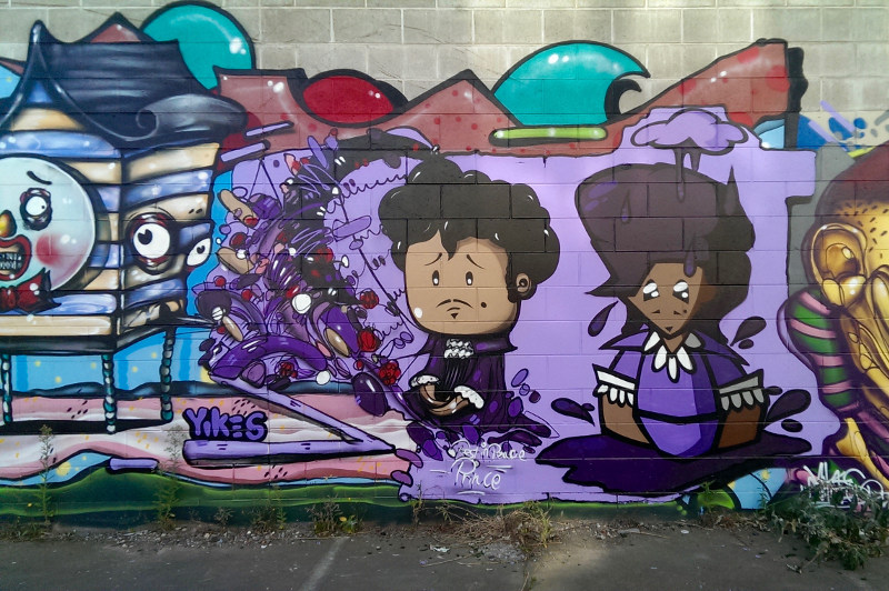 Street art on a wall in Christchurch.