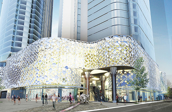 An artist's impression of the W Brisbane hotel.