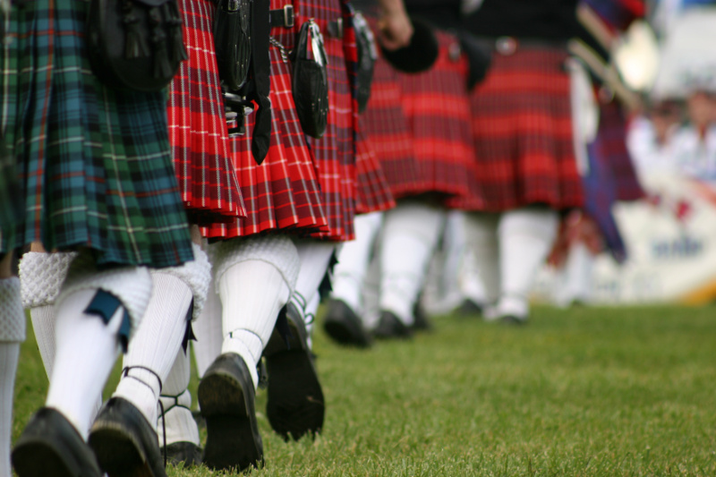 A close up of kilts at the Highland Games in Scotland. Image: Getty