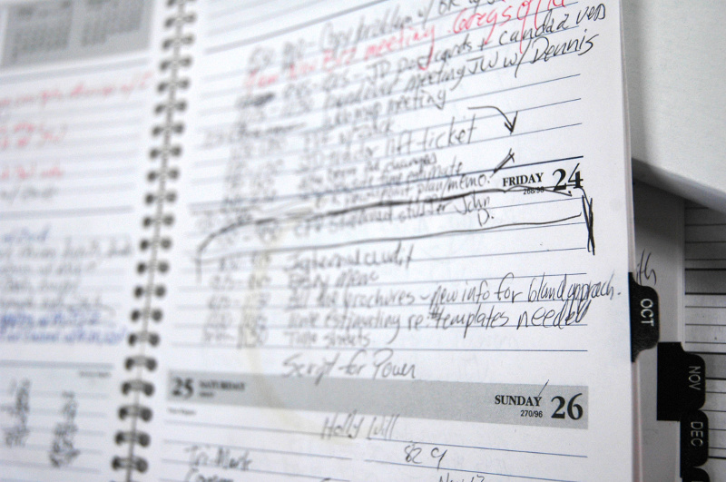 A busy day planner page