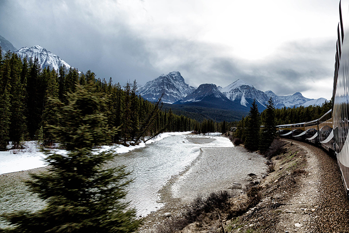 rocky mountaineer mountains and train