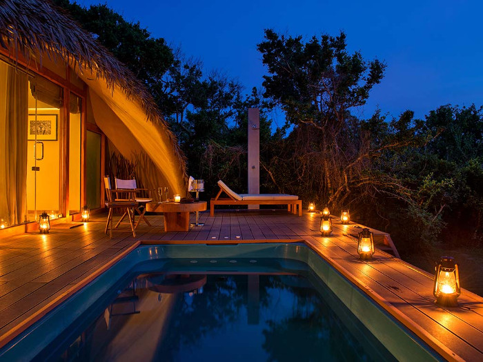 chena huts resort private pool deck sri lanka