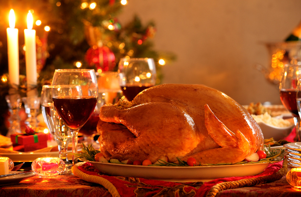 A Christmas dinner