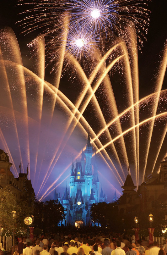 Fireworks over Walt Disney World's castle.