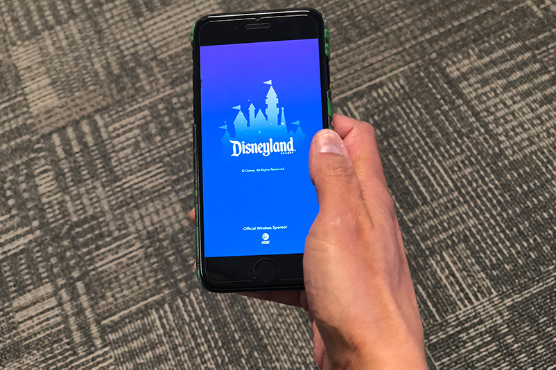 Disneyland app on smartphone