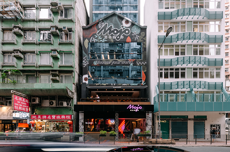 exterior of Mojo Nomad Central on Hong Kong Island