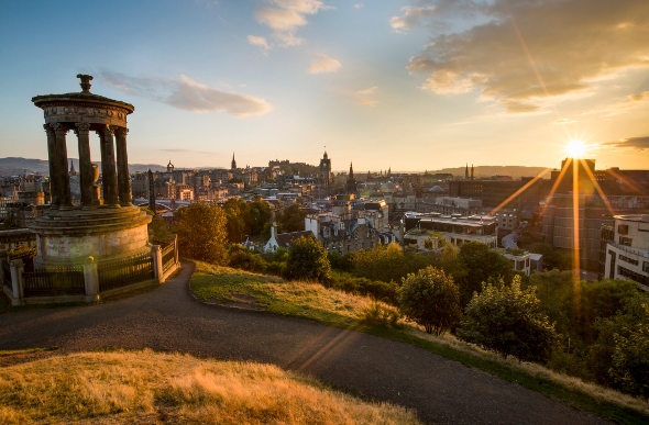 A view of Edinburgh's cityscape from Calton Hill