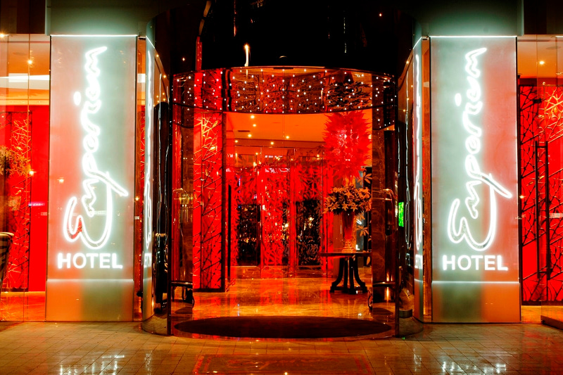 The Emporium Hotel entrance.