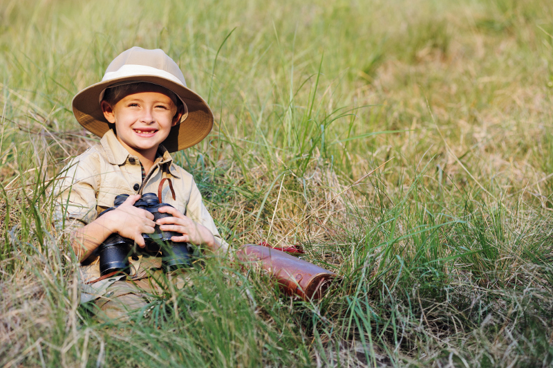 Child on safari.