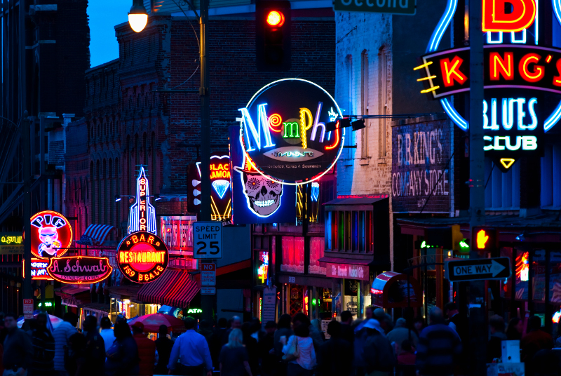 Neon signs in Memphis.