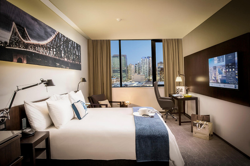 Superior Queen suite at Next Hotel Brisbane.