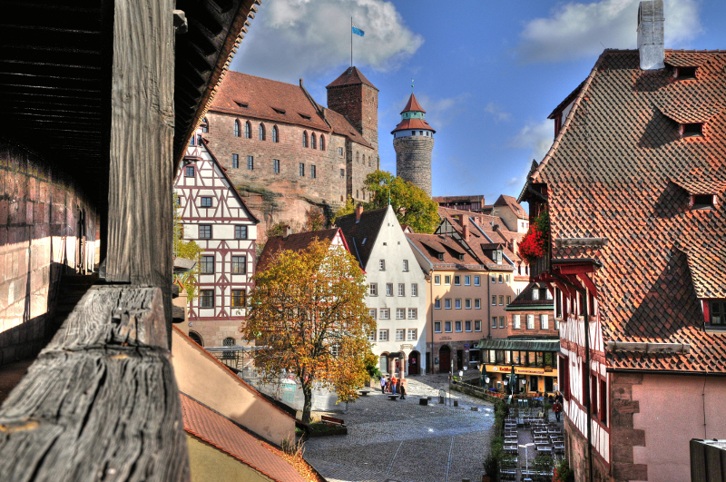 Old town of Nuremberg and castle.