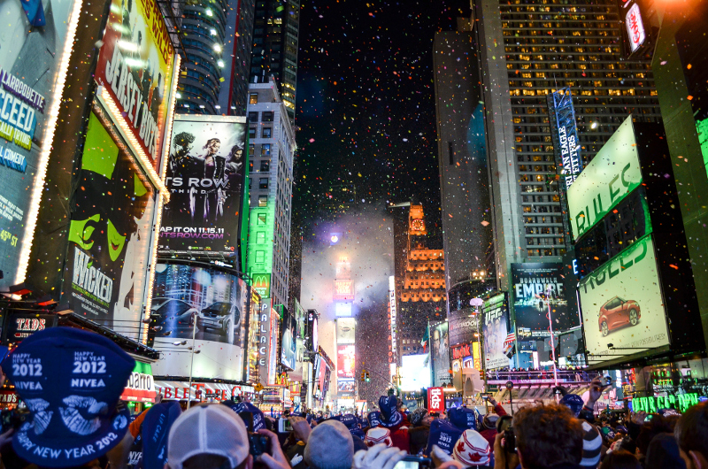 New Year's Eve in Times Square in NYC.
