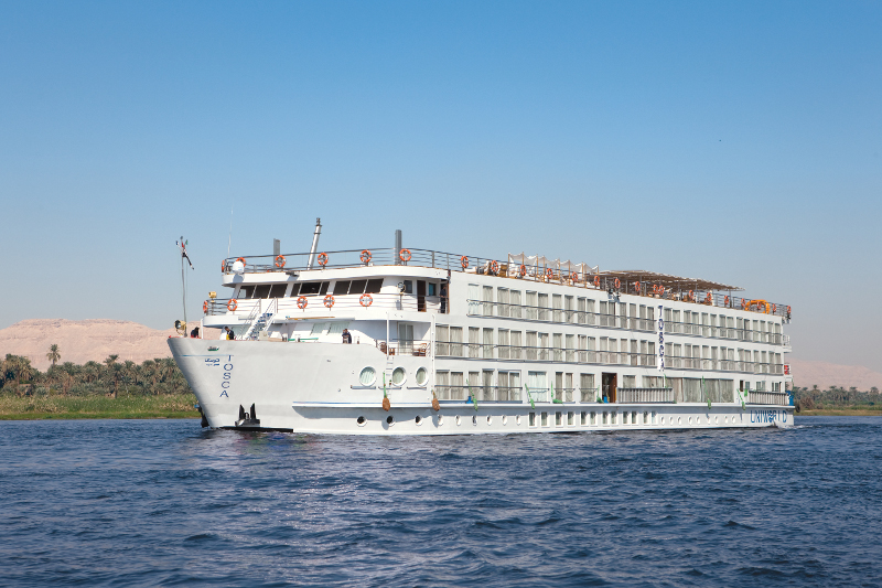 Uniworld River Tosca ship on the Nile River in Egypt.